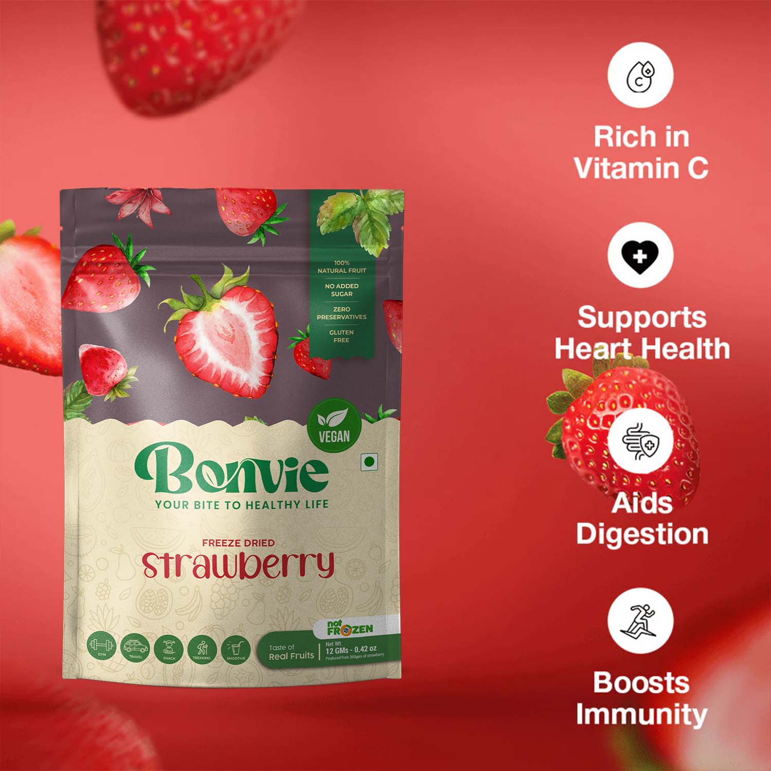 Freeze Dried Strawberry Snacks - Pack Of 2