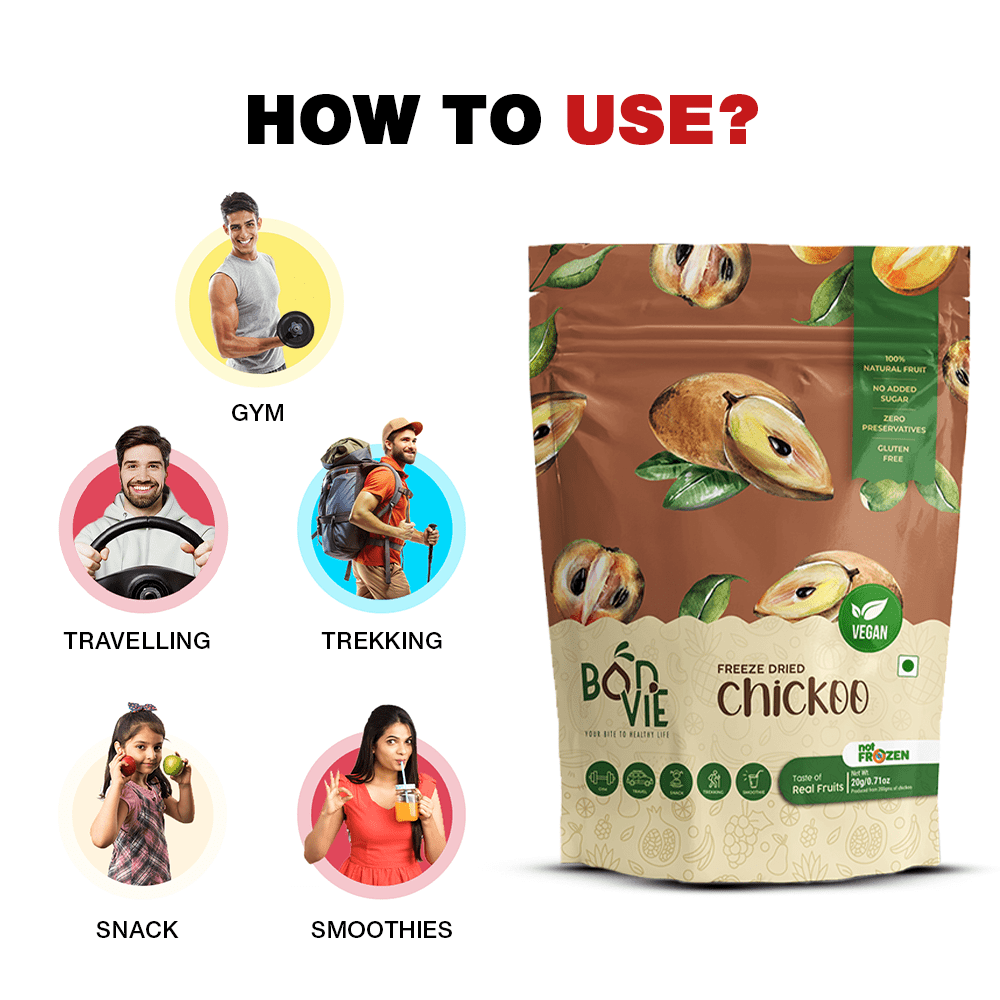 Freeze Dried Chickoo Snacks - Pack Of 2