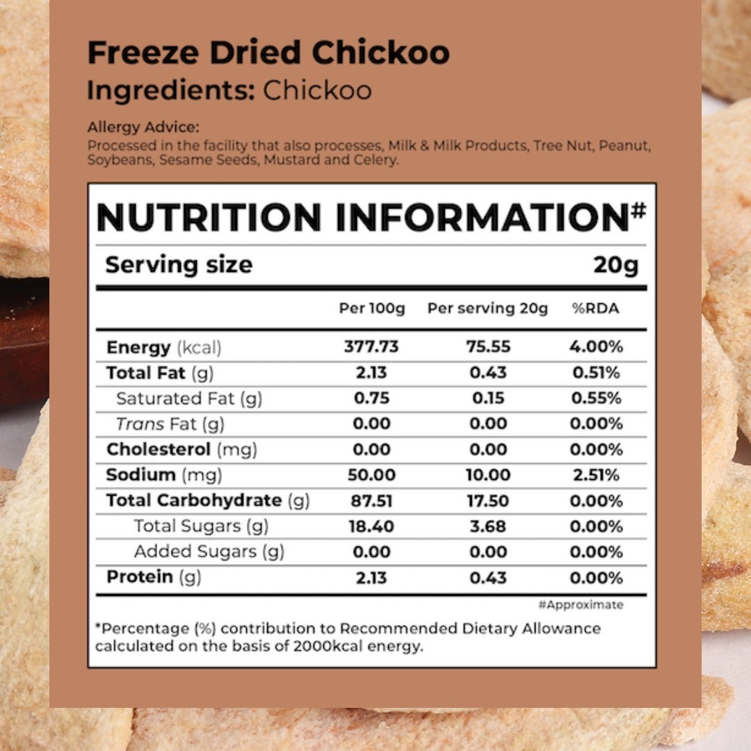 Freeze Dried Chickoo Snacks - Pack Of 2