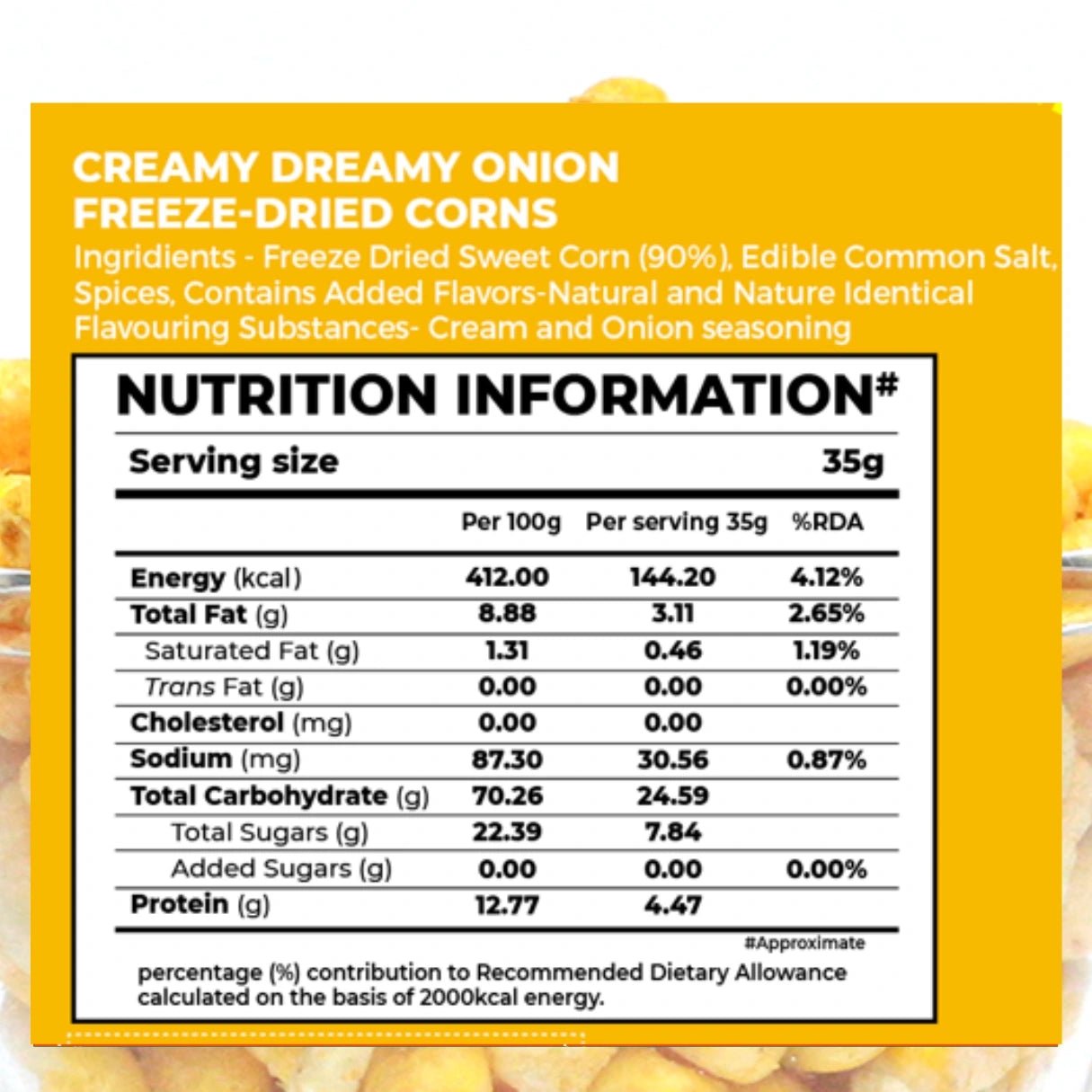 Creamy Dreamy Onion Freeze-Dried Corns 35gm