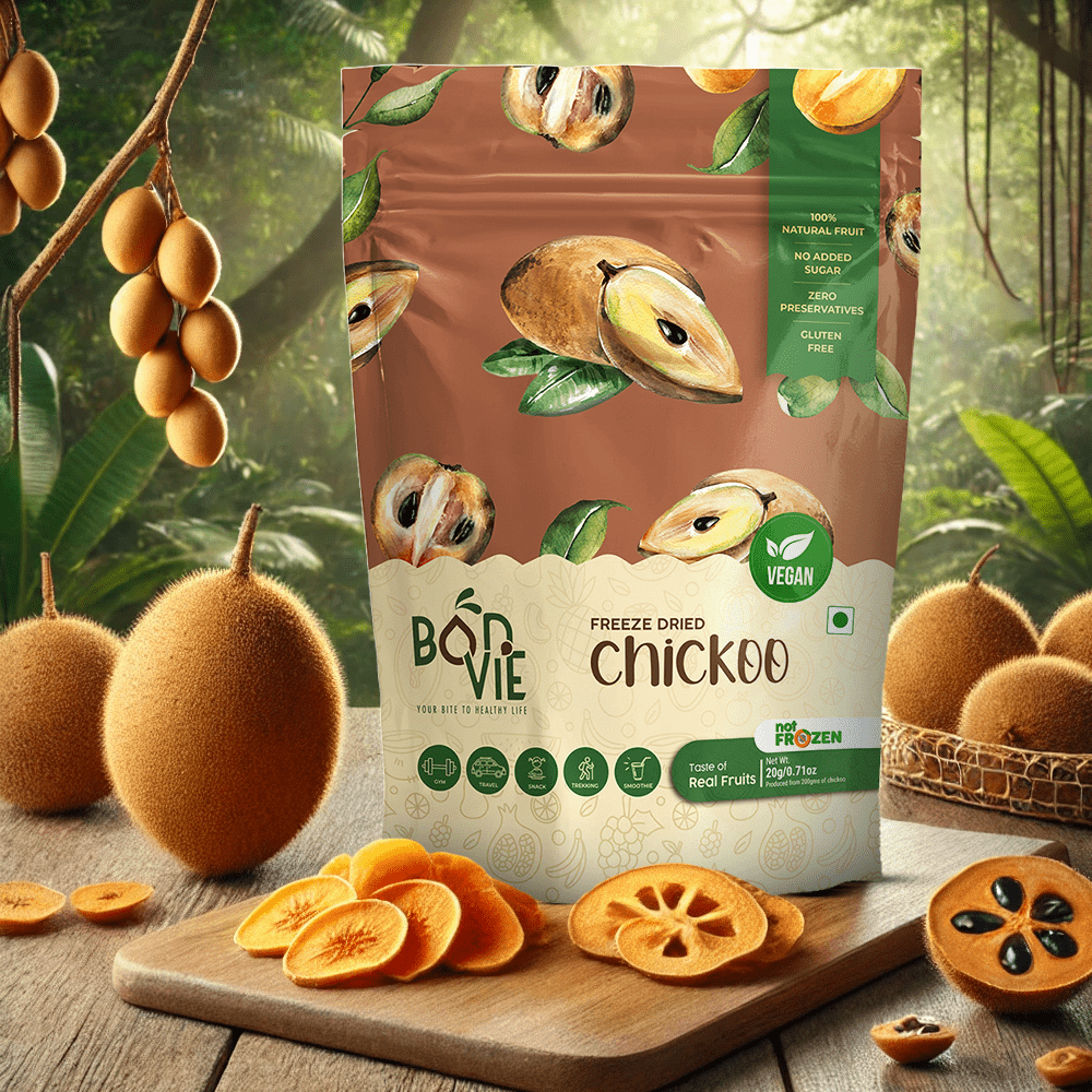 Freeze Dried Chickoo Snacks - Pack Of 2