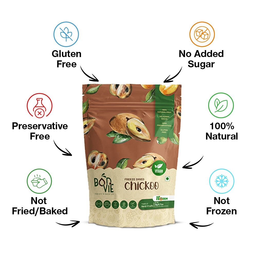Freeze Dried Chickoo Snacks - Pack Of 2