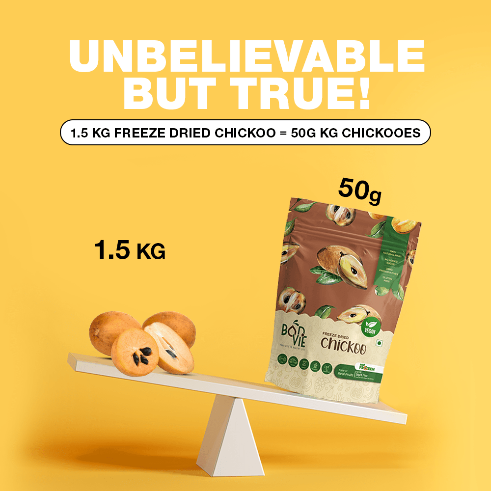 Freeze Dried Chickoo Snacks - Pack Of 2