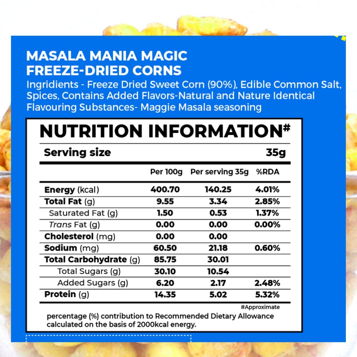 Masala Mania Magic Freeze-Dried Corns 35gm