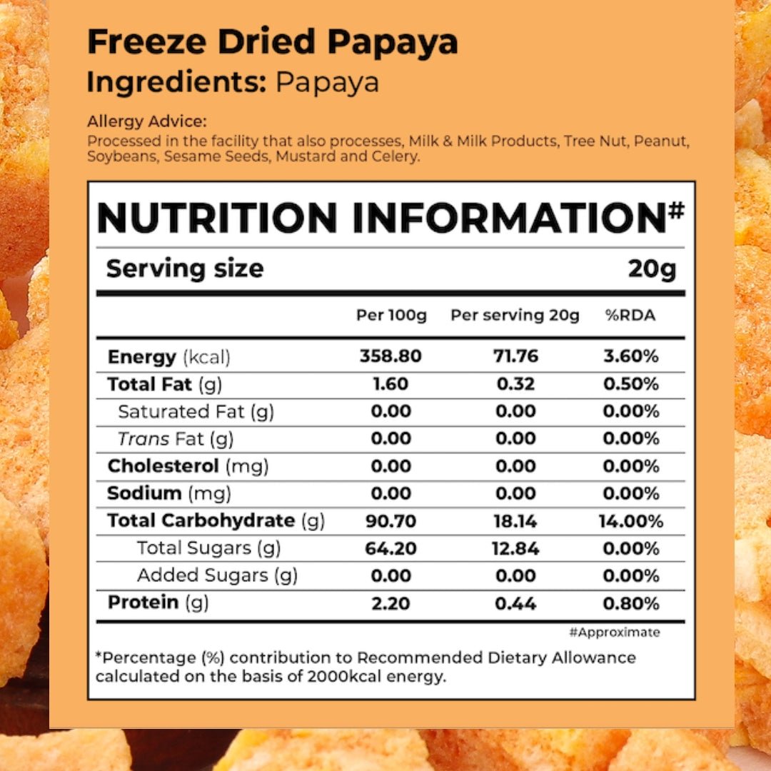 Freeze Dried Papaya Snacks - Pack Of 2