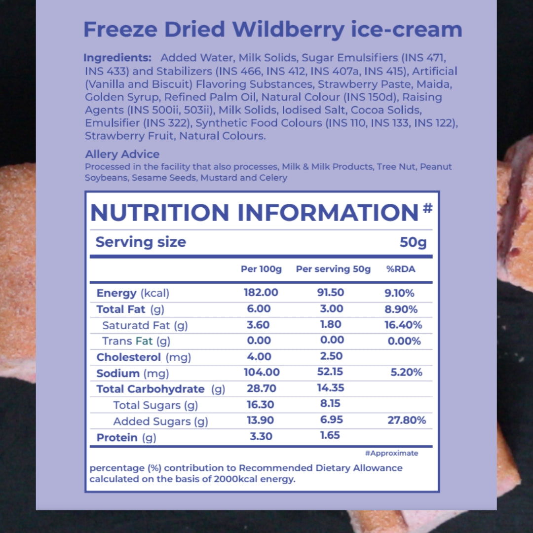 Freeze Dried Wildberry Ice Cream Sandwich