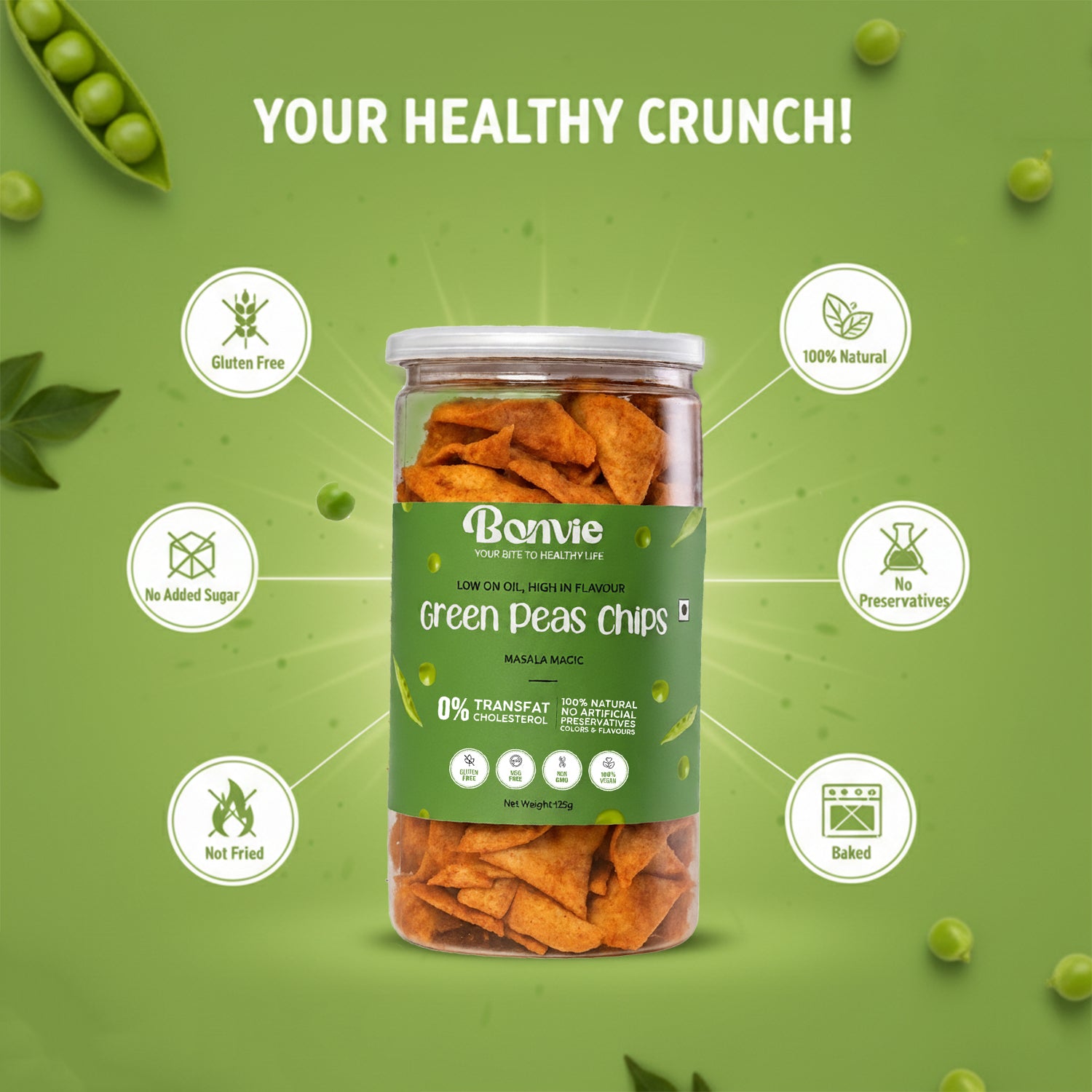 Green Peas Chips - Masala Magic