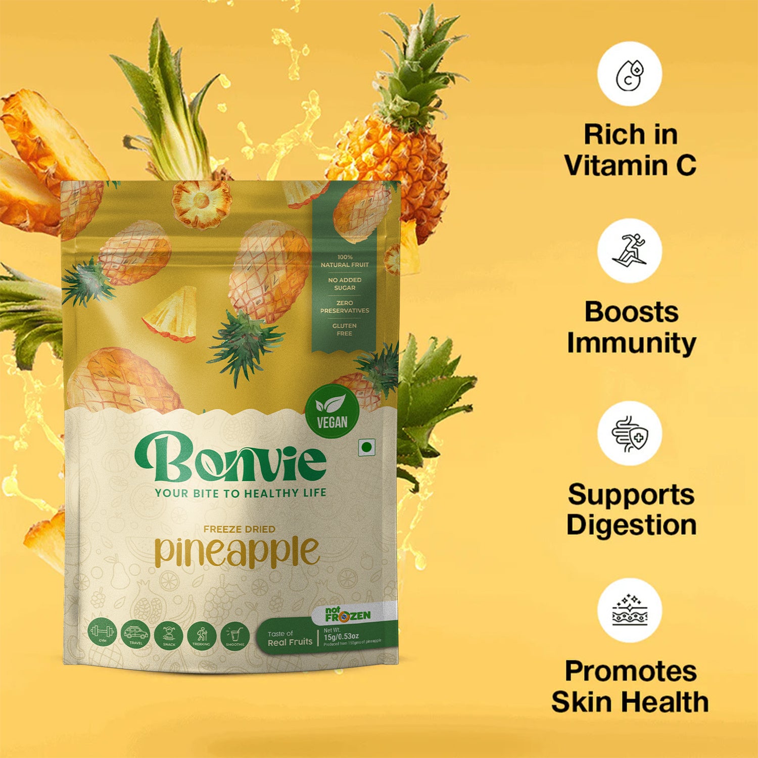 Freeze Dried Pineapple Snacks