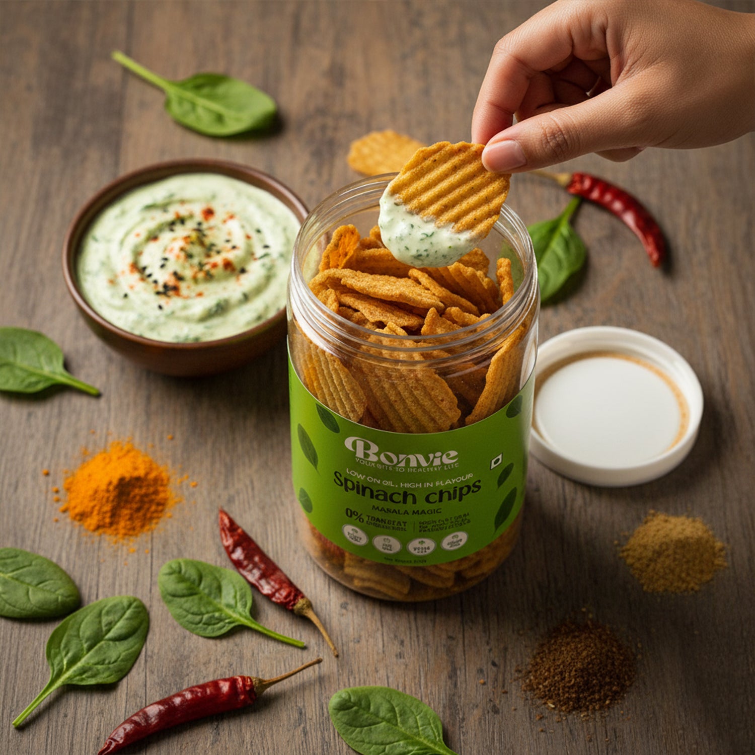 Spinach Chips - Masala Magic