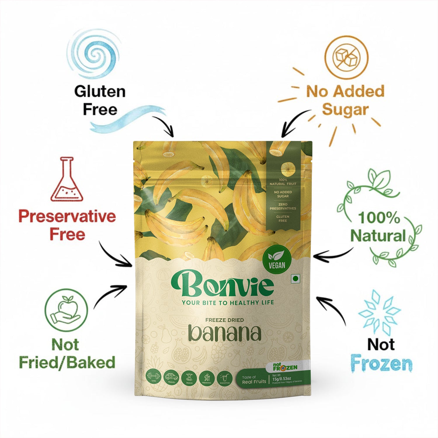 Freeze Dried Banana Snacks - Pack Of 2