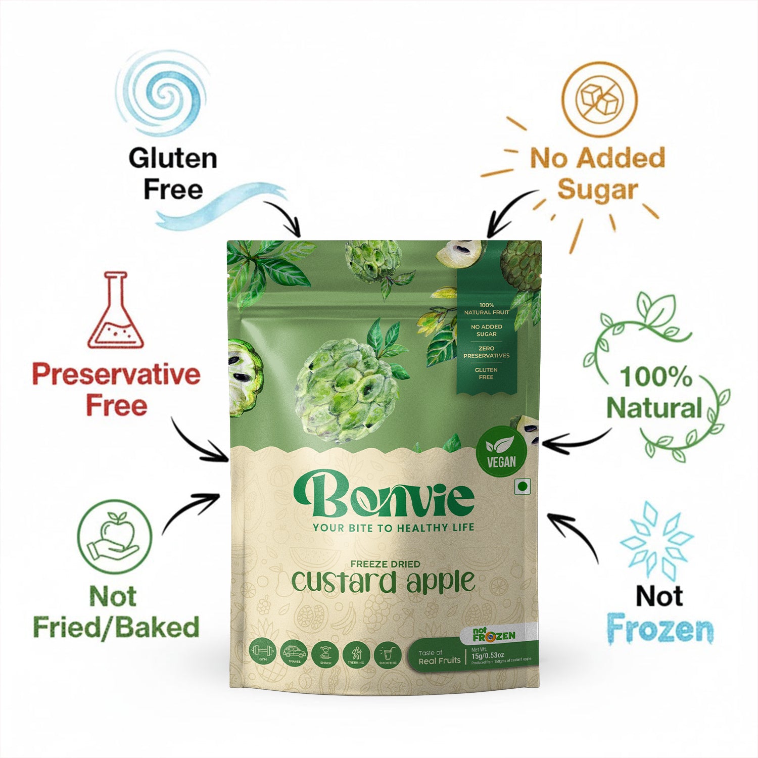 Freeze Dried Custard Apple Snacks - Pack 2