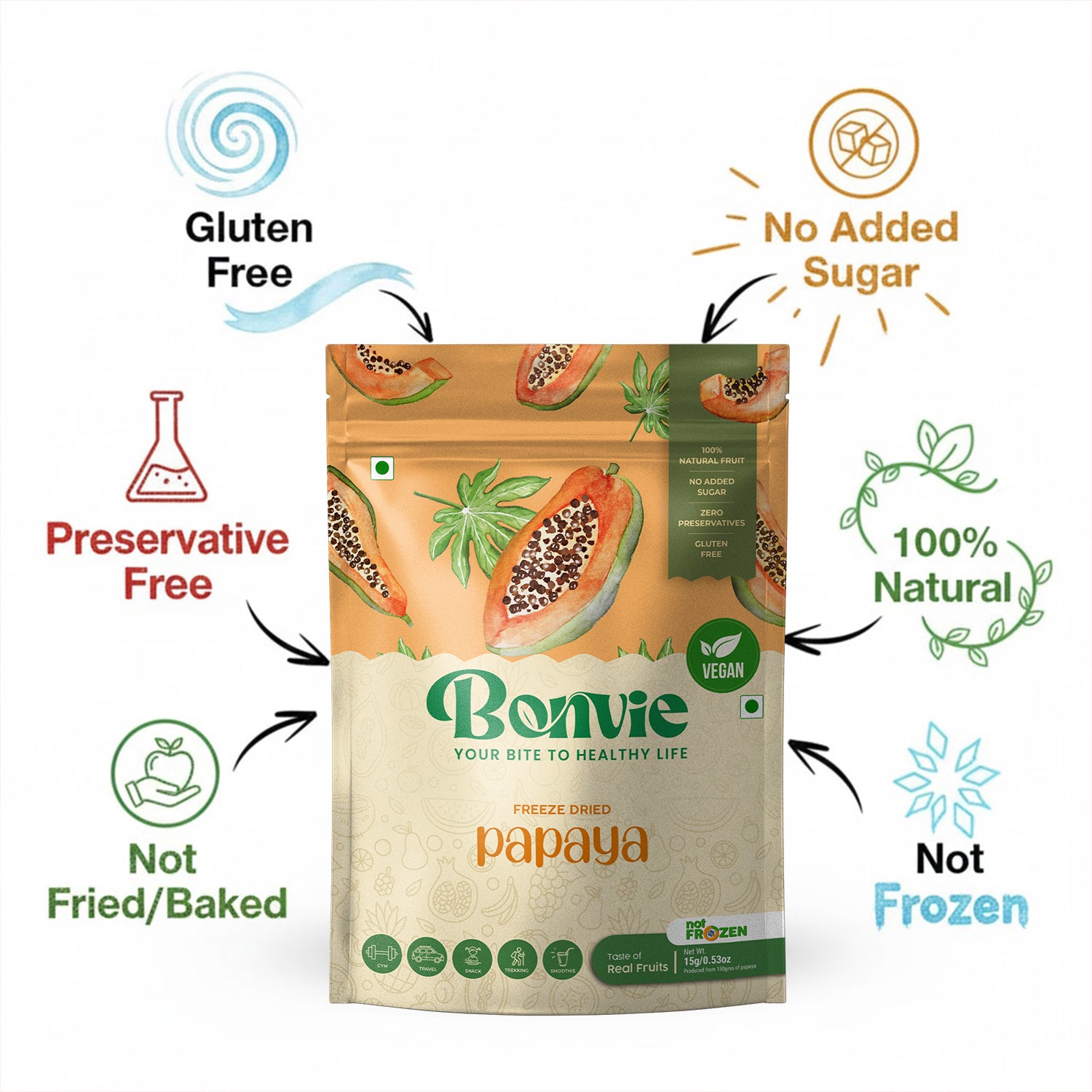 Freeze Dried Papaya Snacks - Pack Of 2