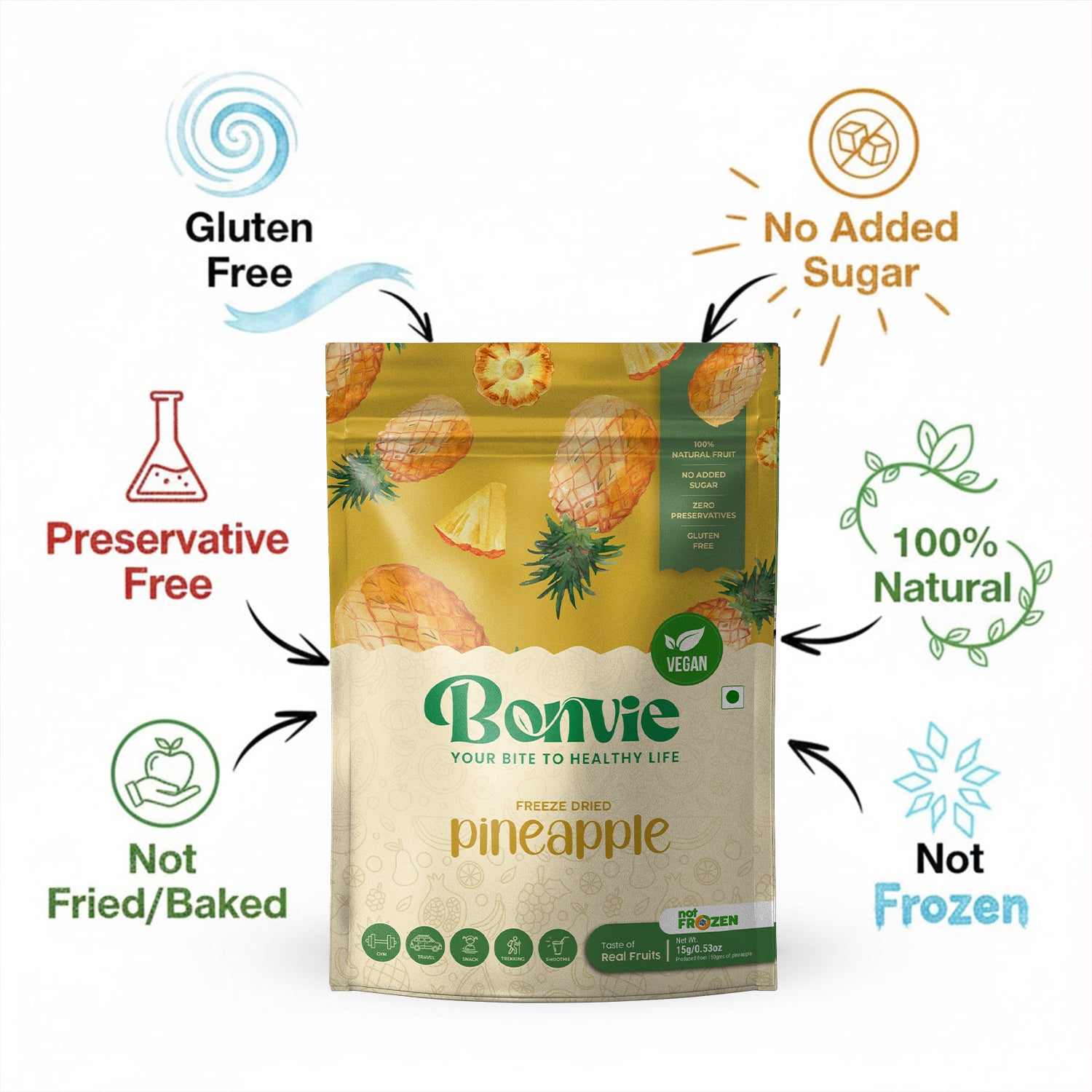 Freeze Dried Pineapple Snacks