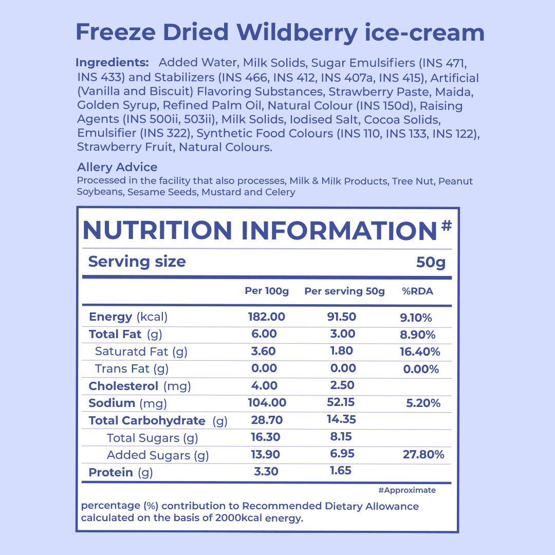 Freeze Dried Wildberry Ice Cream Sandwich